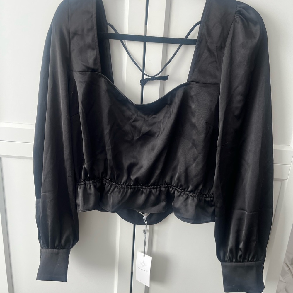 Wayf Satin Open Back Top